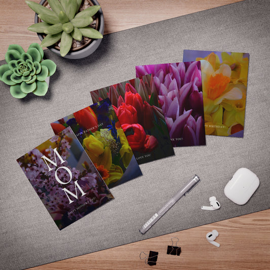 Pack of 5 Purpose Bouquet Greeting Cards 5 Design Set