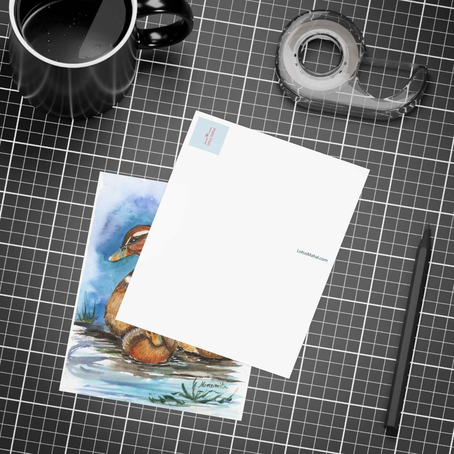 My Beautiful Duckling Watercolor Postcard