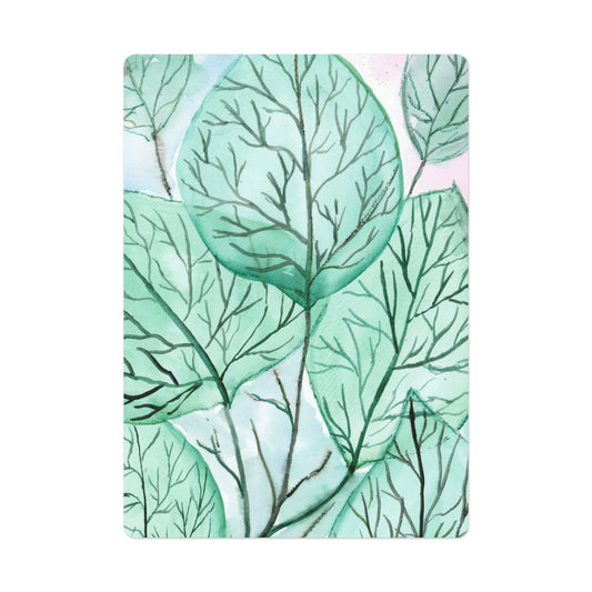 Green Foliage Poker Cards