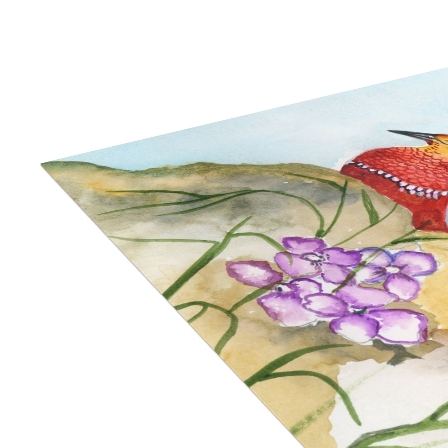 Two Tiny Tweets Watercolor Print Postcard