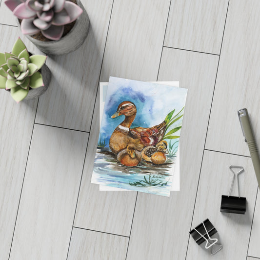 My Beautiful Duckling Watercolor Postcard