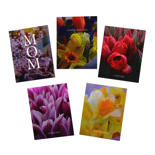 Pack of 5 Purpose Bouquet Greeting Cards 5 Design Set