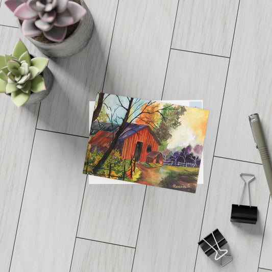 Oh Barn! Slow Life Watercolor Print Postcard