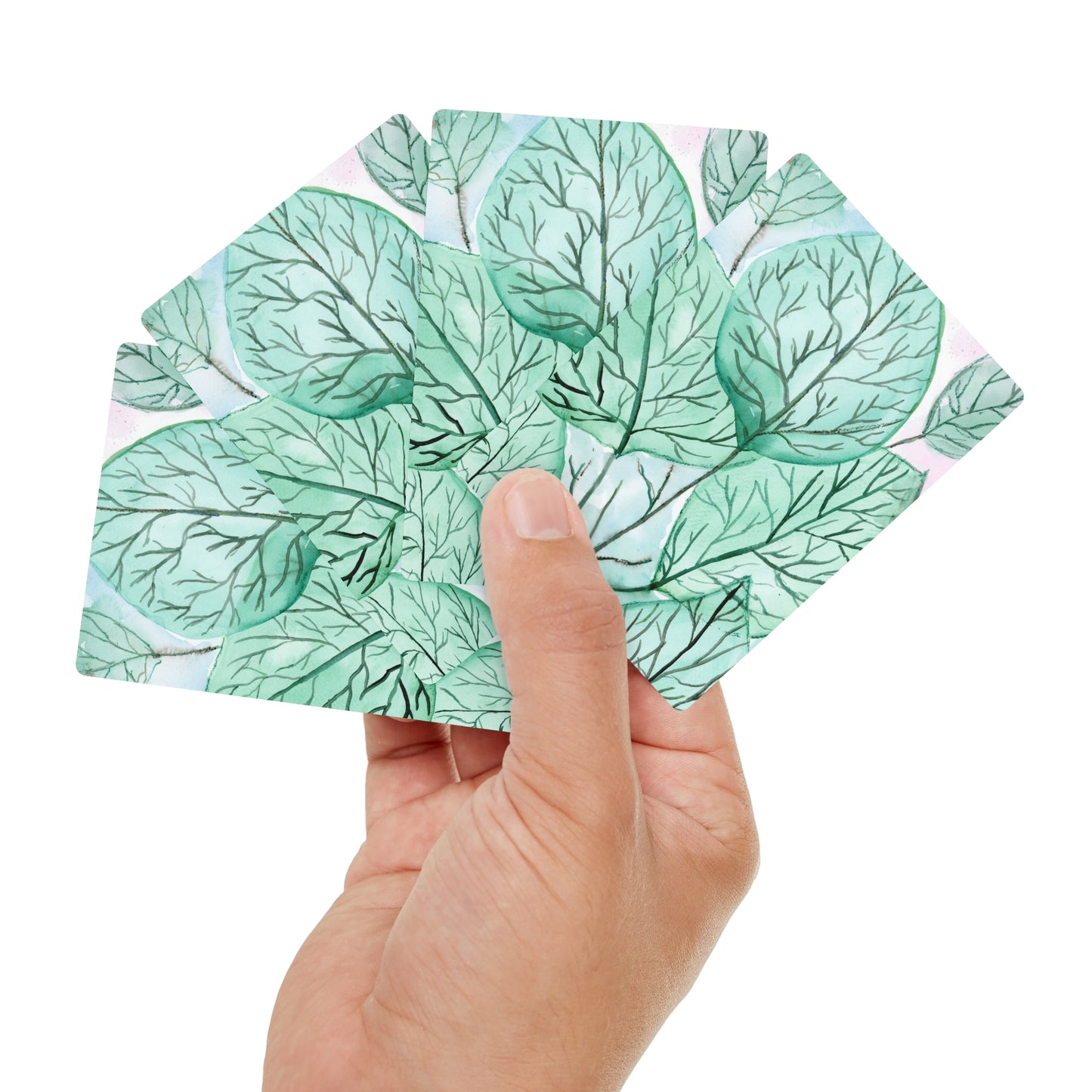 Green Foliage Poker Cards