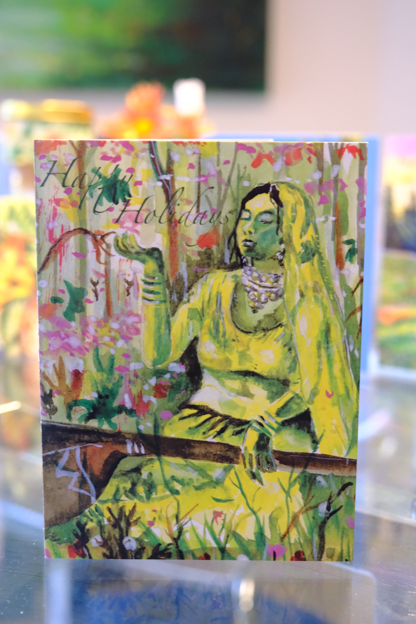 Holiday Handmade Watercolor Greeting Card Print- Set of 5 Designs