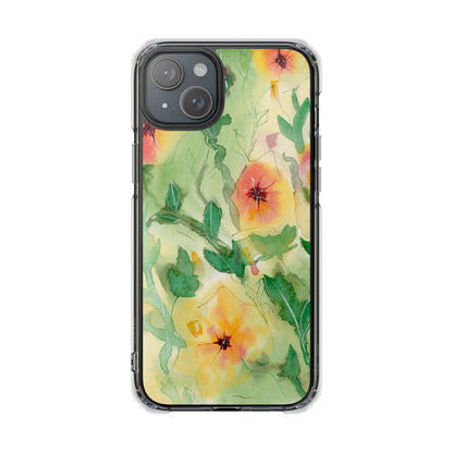 MagSafe® Sunset Flowers Clear Impact Cases (iPhone 16 & others)