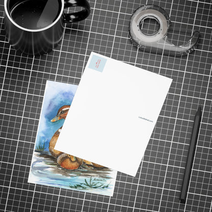 My Beautiful Duckling Watercolor Postcard