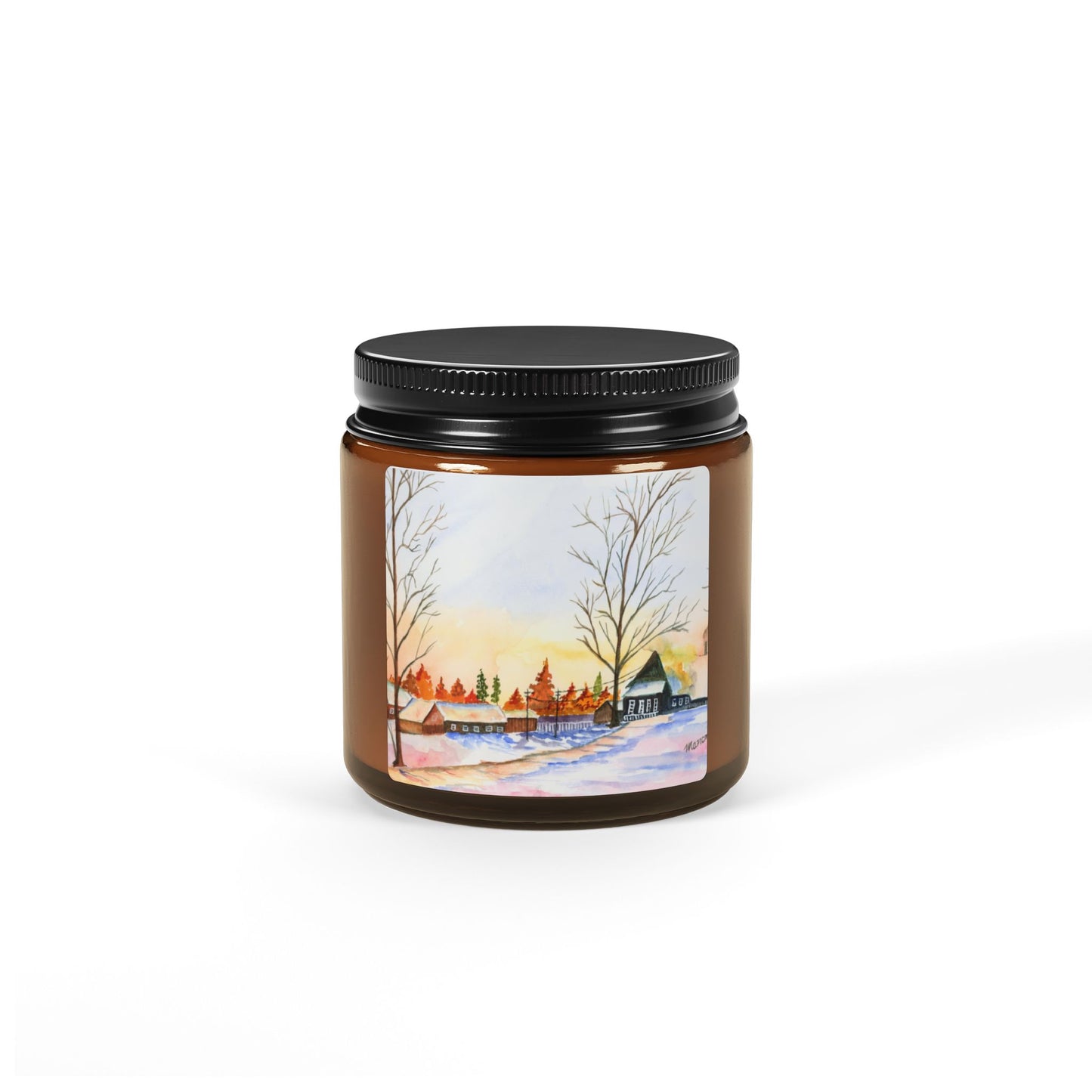 Winter Night Soy Candle in Amber Jar