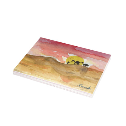 Saharan Sunset Watercolor Print Postcard