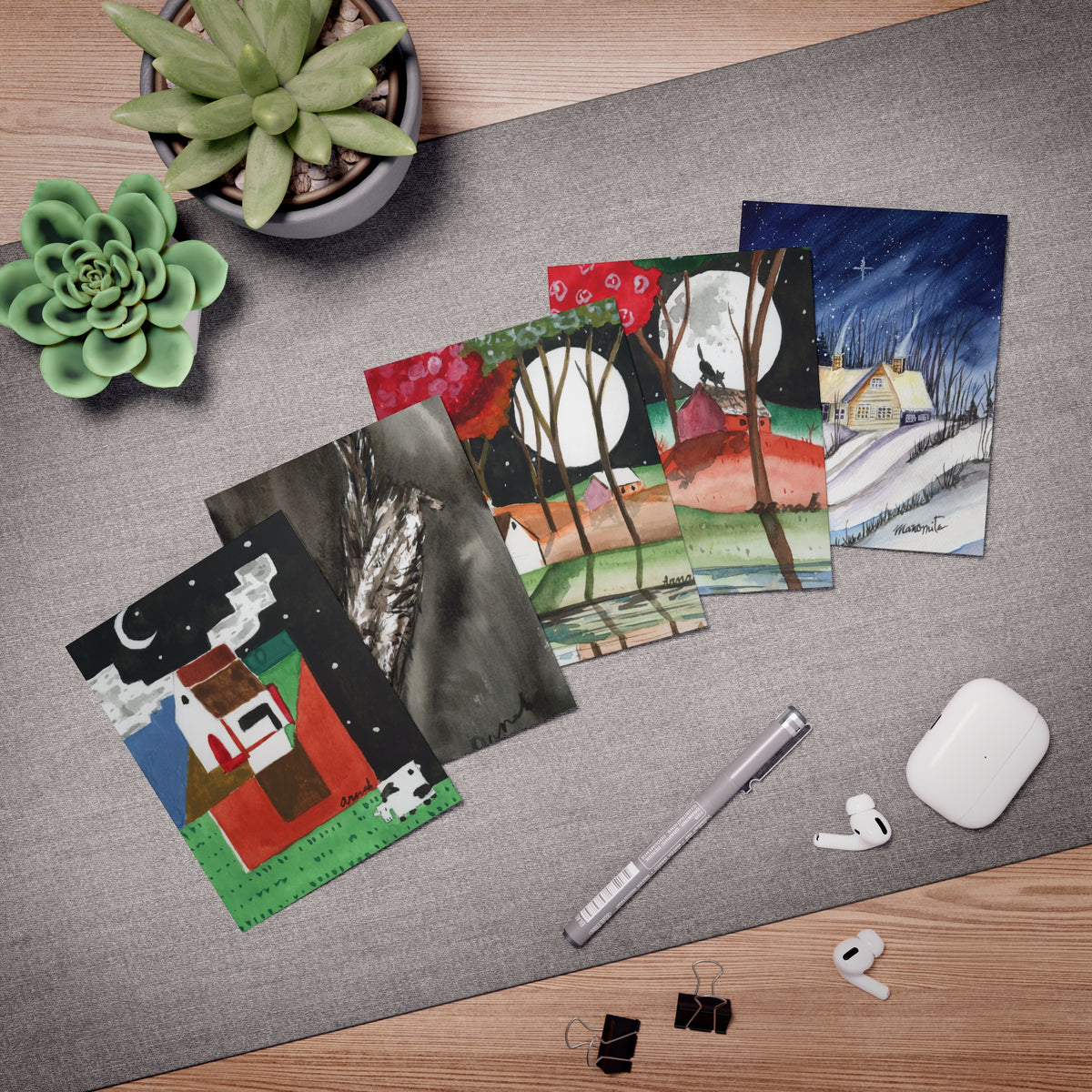 The Ultimate Twilight Watercolor Greeting Cards - 5-Design Set