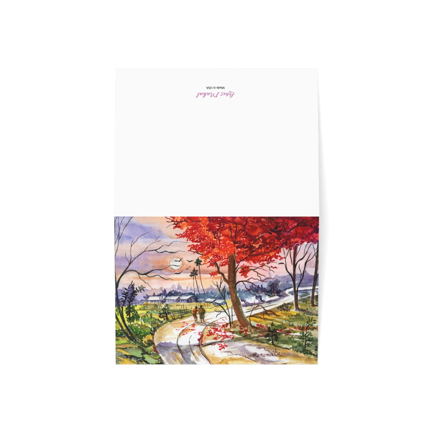 Watercolor Fall Stroll All Occasion Greeting Cards