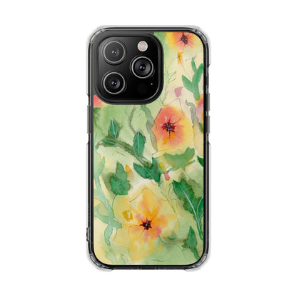 MagSafe® Sunset Flowers Clear Impact Cases (iPhone 16 & others)