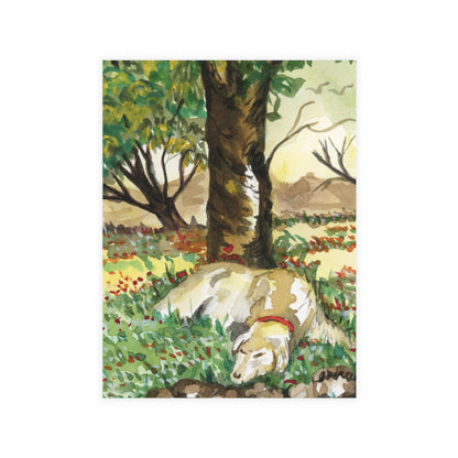 My Furry Friends Watercolor Print Postcard