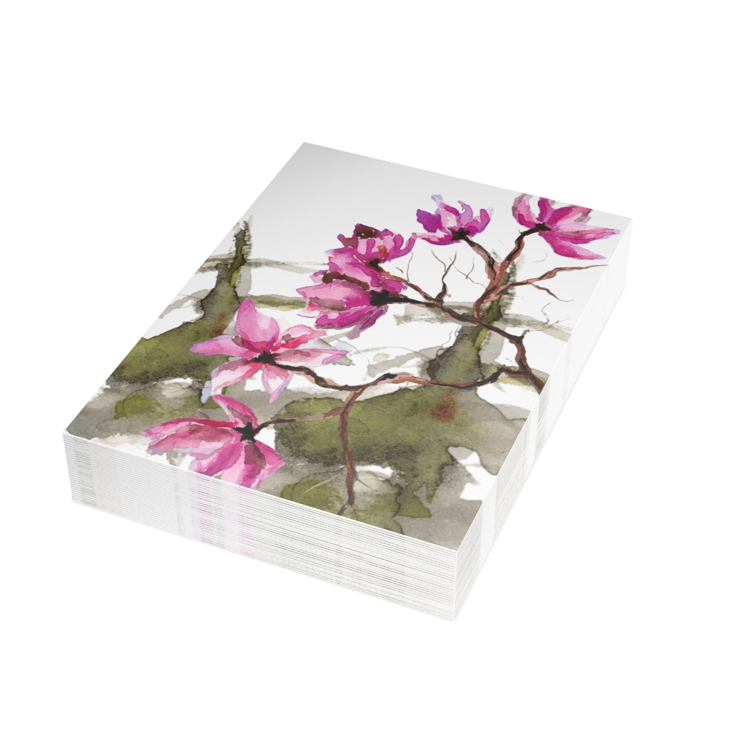 Christmas Blossom Watercolor Postcard