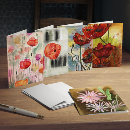 For the Love of Floral Watercolor Printed Greeting Cards - 5 Design Set