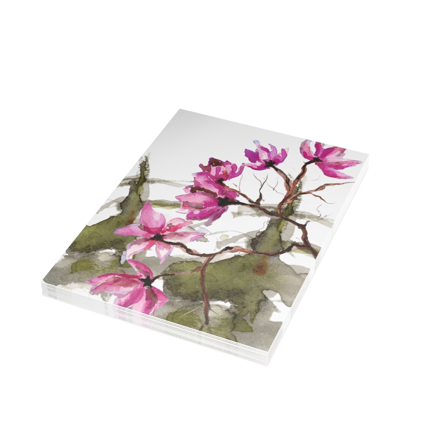 Christmas Blossom Watercolor Postcard