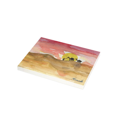 Saharan Sunset Watercolor Print Postcard