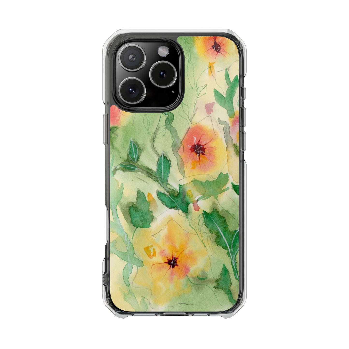 MagSafe® Sunset Flowers Clear Impact Cases (iPhone 16 & others)