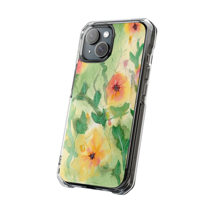 MagSafe® Sunset Flowers Clear Impact Cases (iPhone 16 & others)