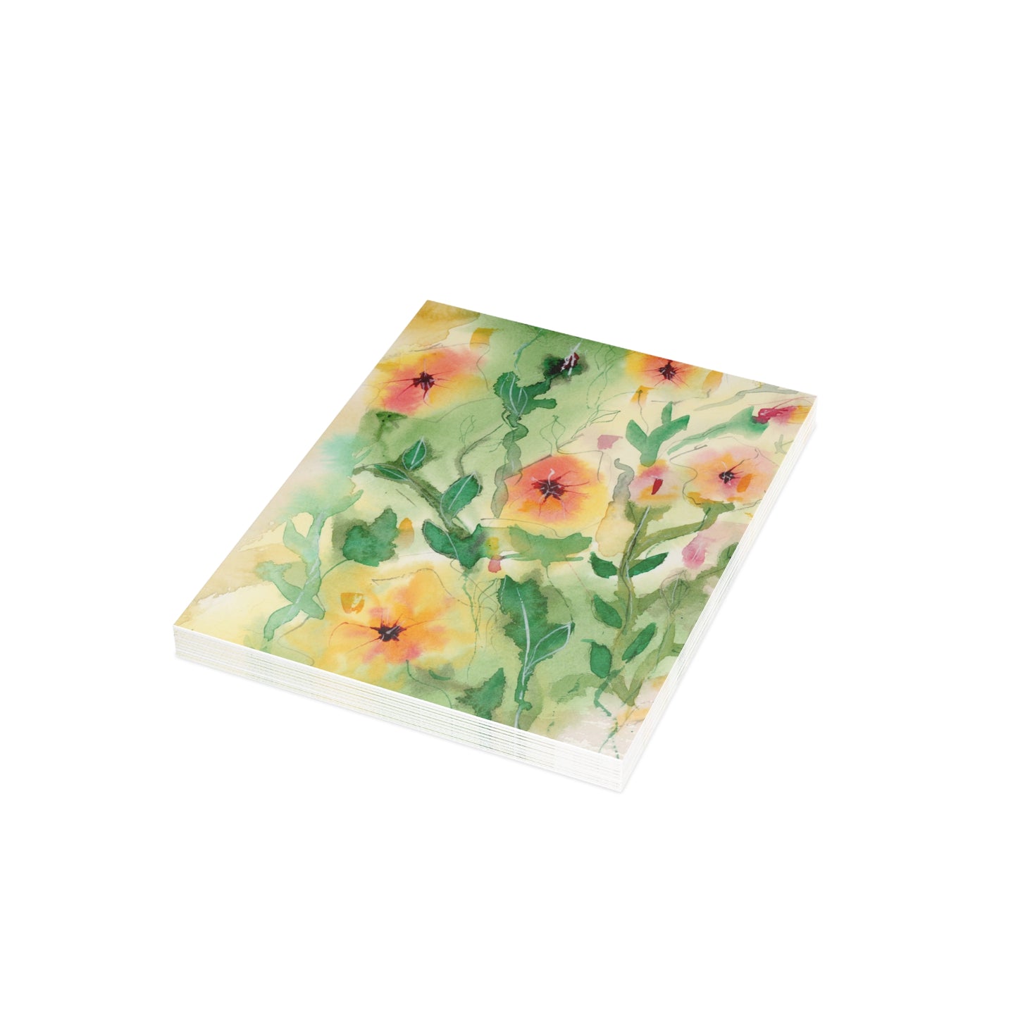 Sunset Flowers Holiday Watercolor Print Postcard