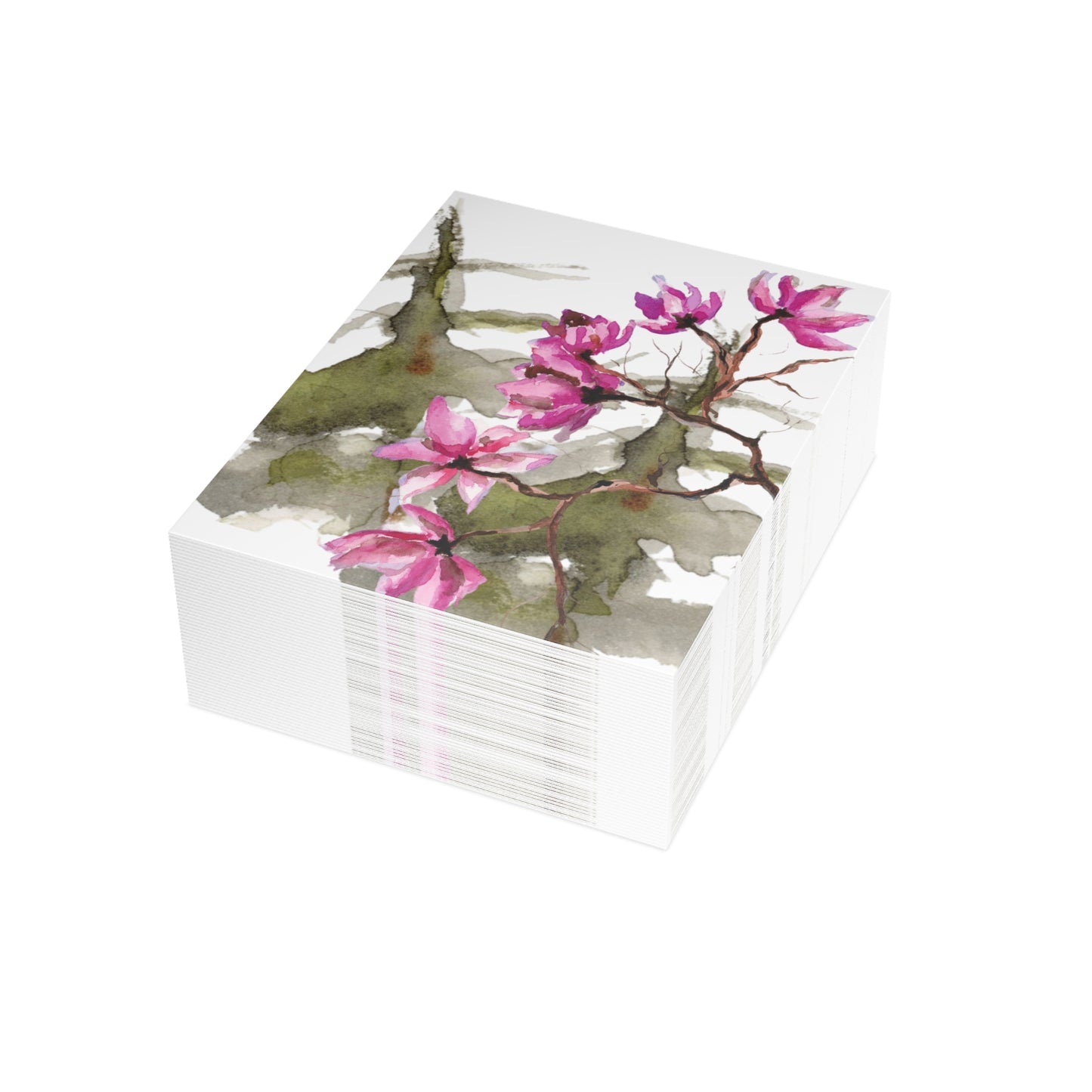 Christmas Blossom Watercolor Postcard