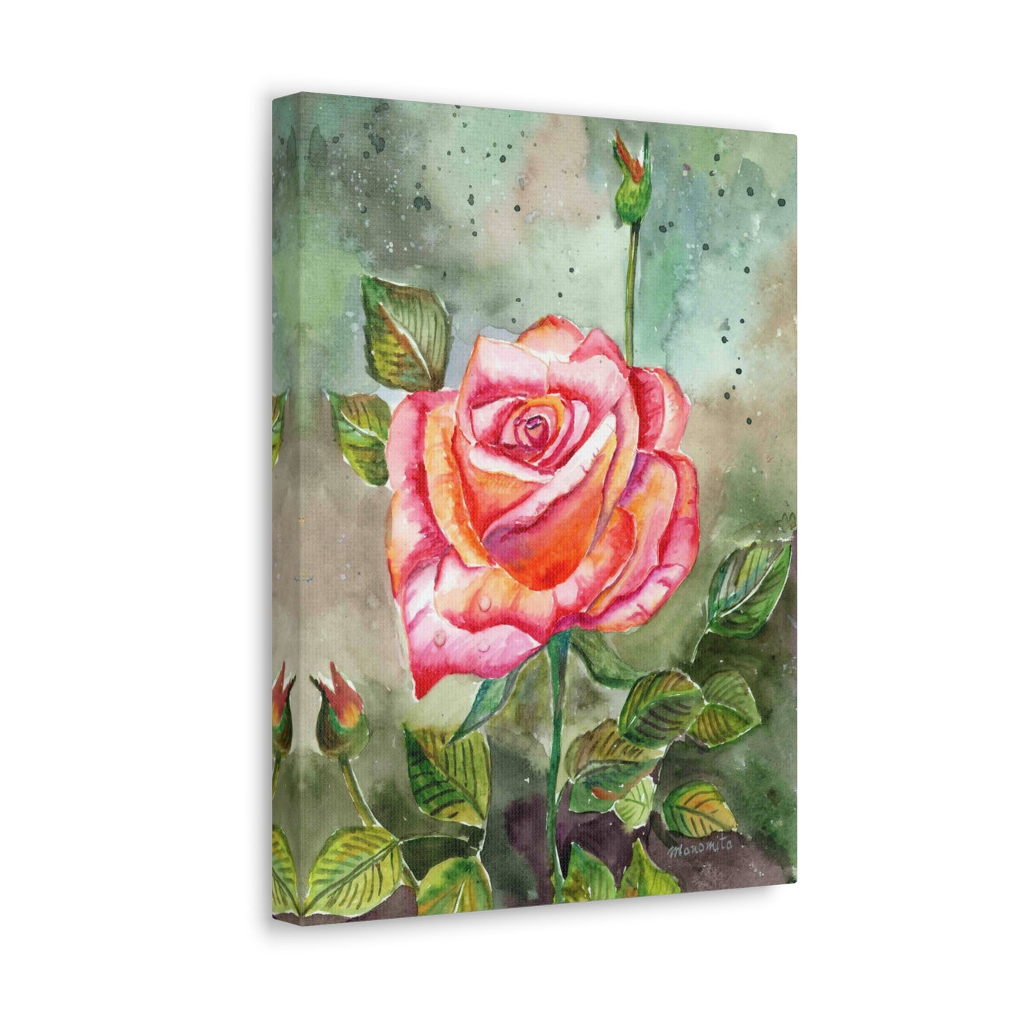 Watercolor Rose Canvas Gallery Wraps