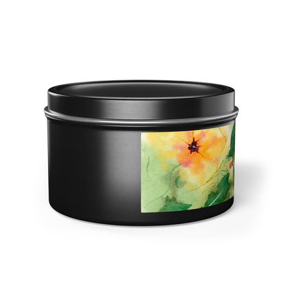 Sunset Flowers Watercolor Art Candles