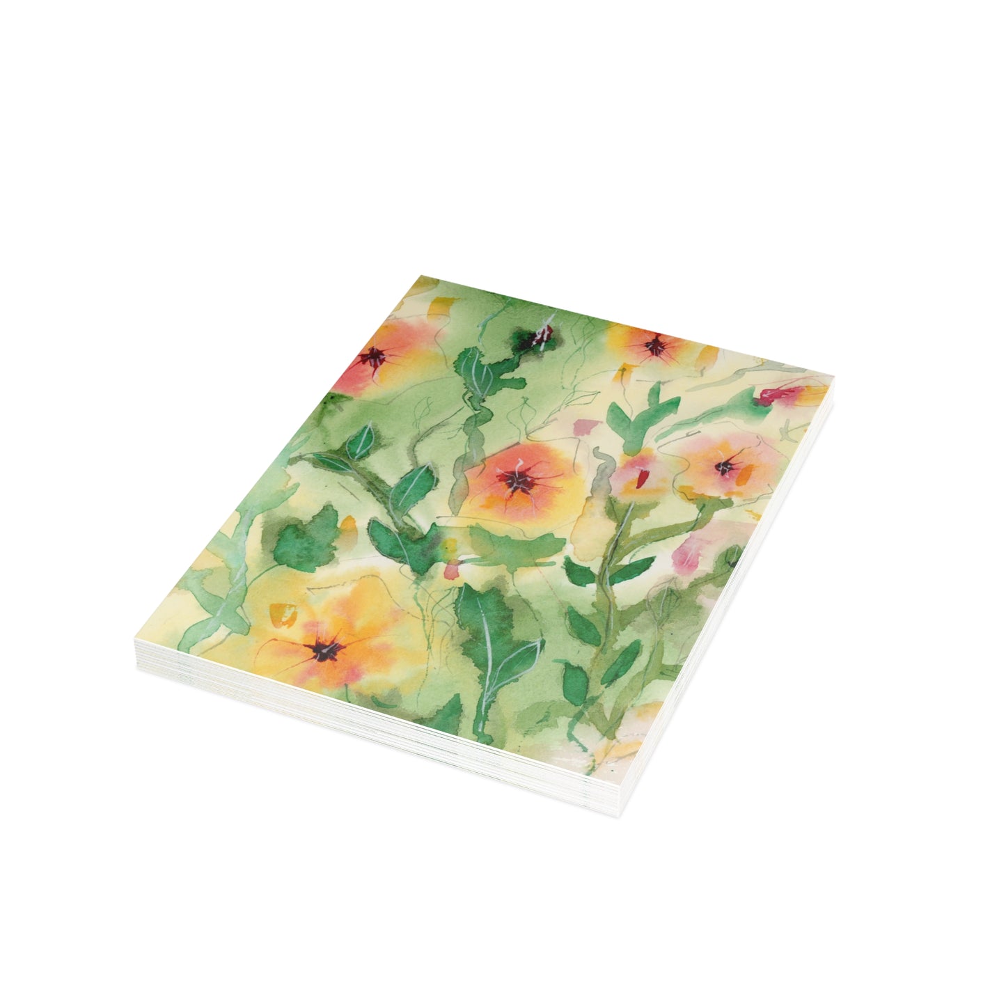 Sunset Flowers Holiday Watercolor Print Postcard