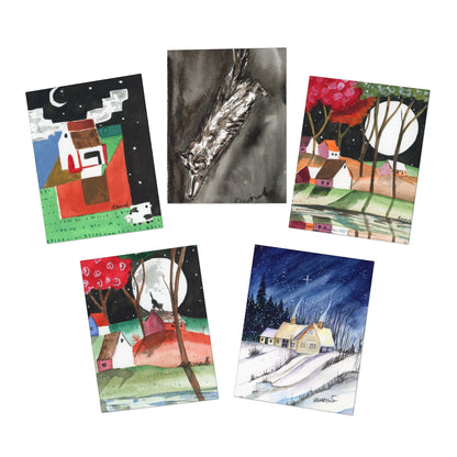 The Ultimate Twilight Watercolor Greeting Cards - 5-Design Set