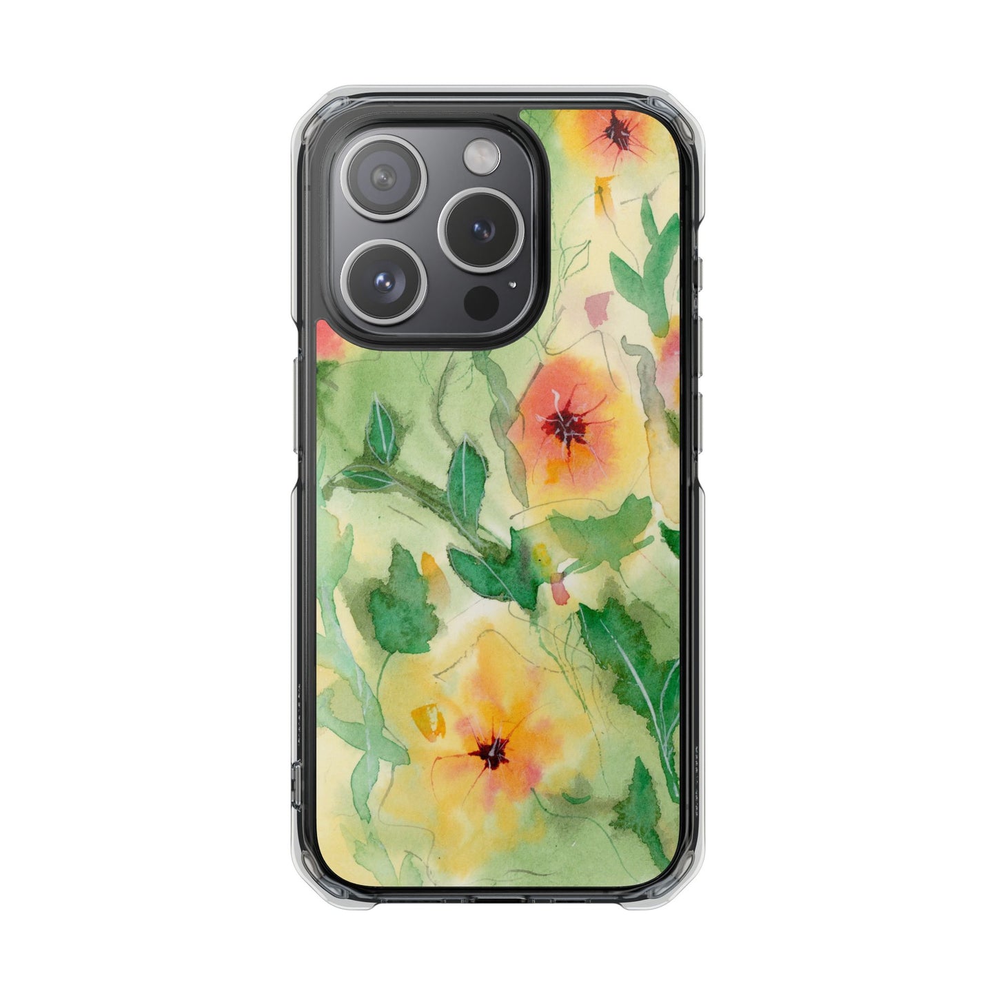 MagSafe® Sunset Flowers Clear Impact Cases (iPhone 16 & others)