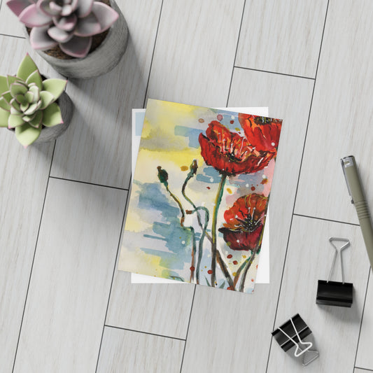Poppy Love Watercolor Postcard