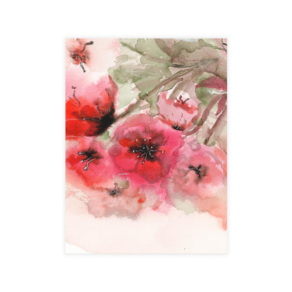 Evening Flowers Holiday Watercolor Print Postcard