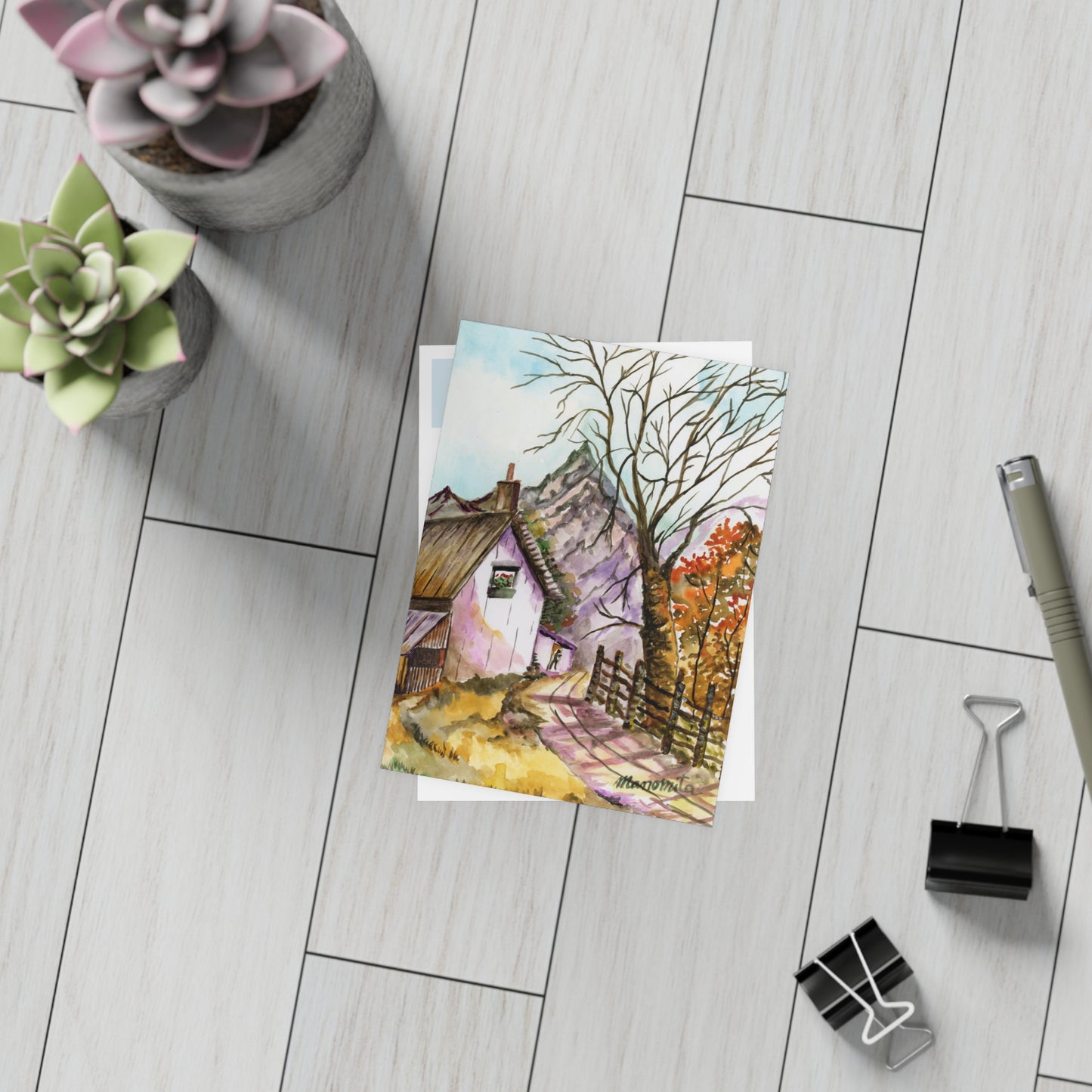 Leaf Peepin' Watercolor Print Postcard