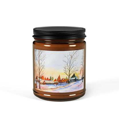 Winter Night Soy Candle in Amber Jar