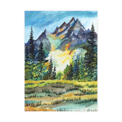 The American Rockies Watercolor Postcard