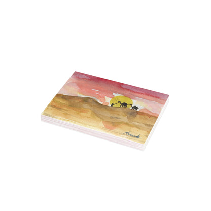 Saharan Sunset Watercolor Print Postcard