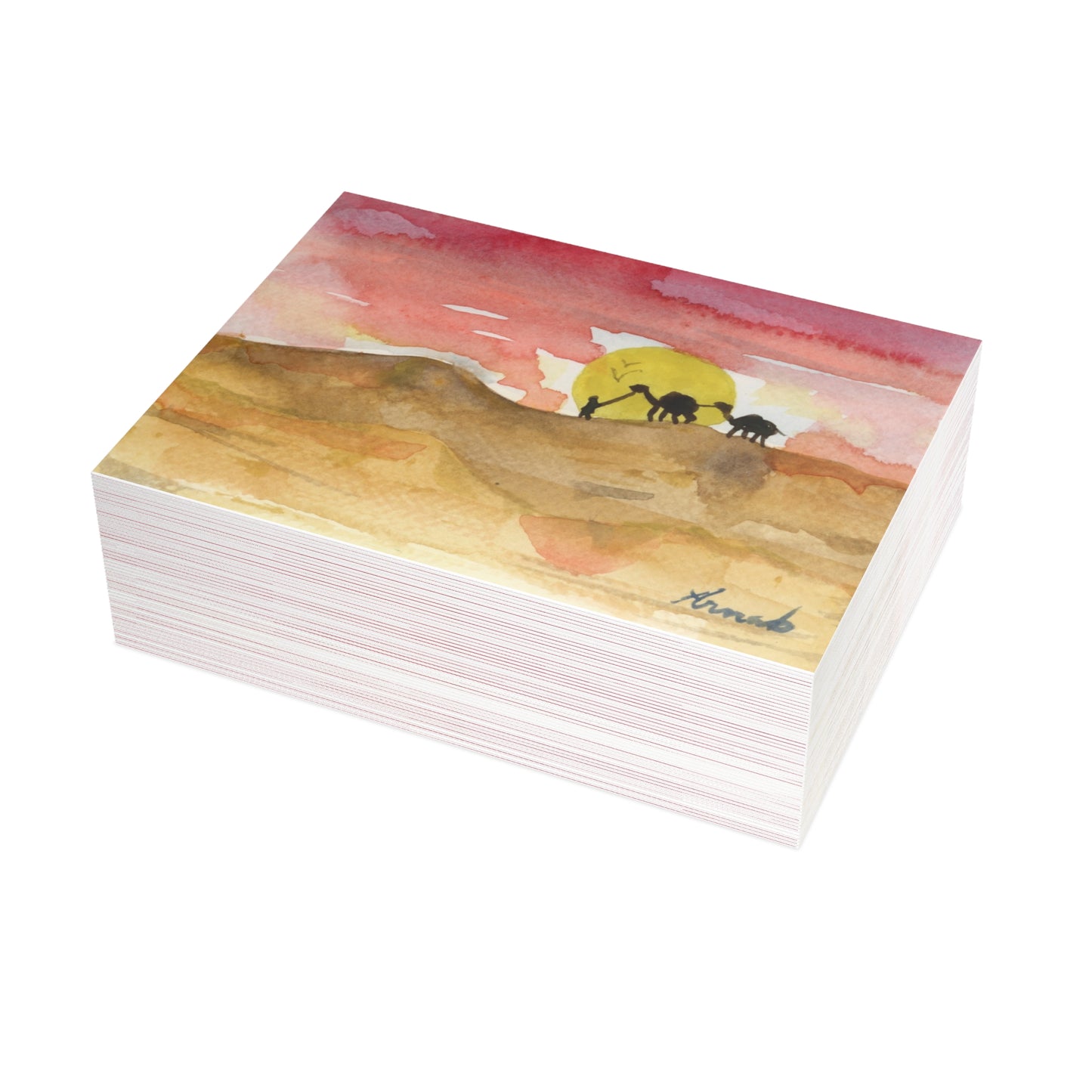 Saharan Sunset Watercolor Print Postcard