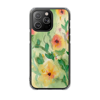 MagSafe® Sunset Flowers Clear Impact Cases (iPhone 16 & others)