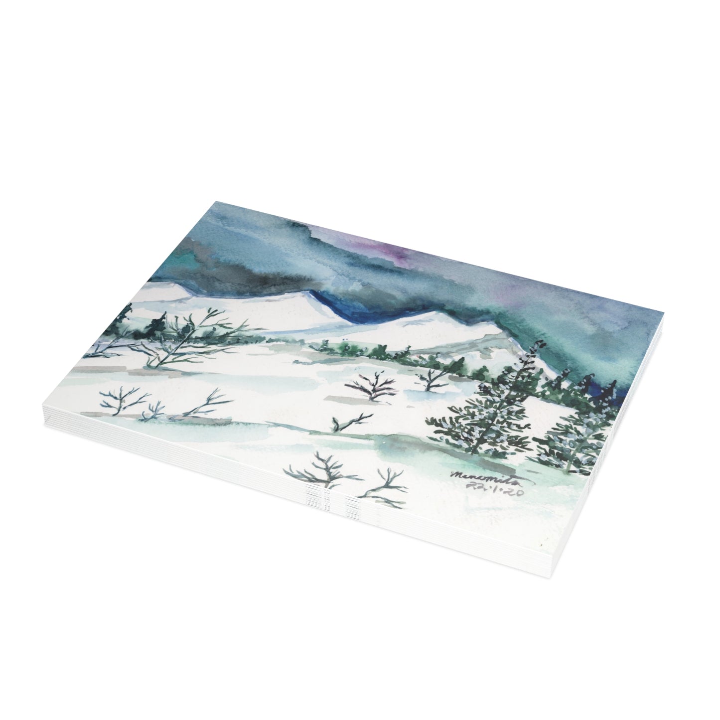 Californian Rockies Watercolor Print Postcard