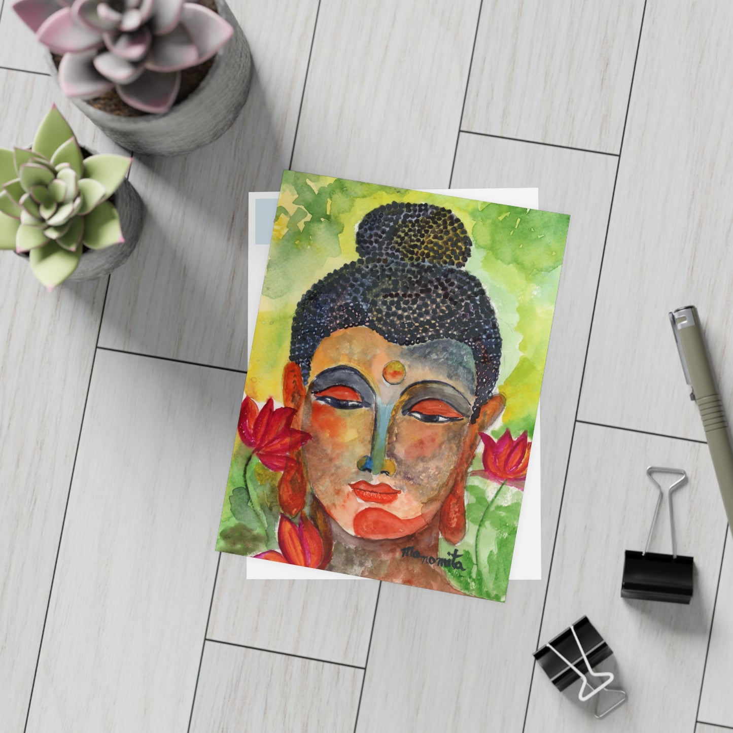 Enlightened Essence Watercolor Print Postcard