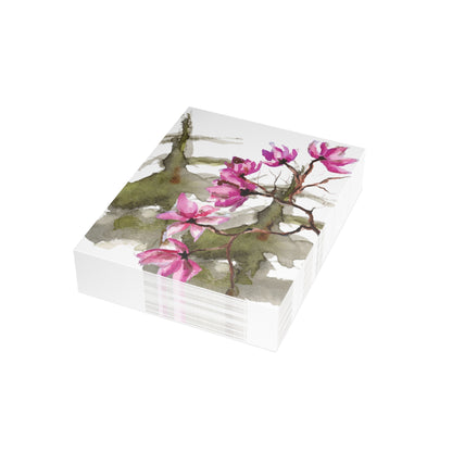 Christmas Blossom Watercolor Postcard