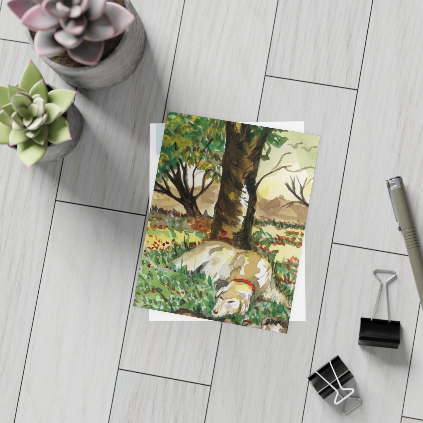 My Furry Friends Watercolor Print Postcard