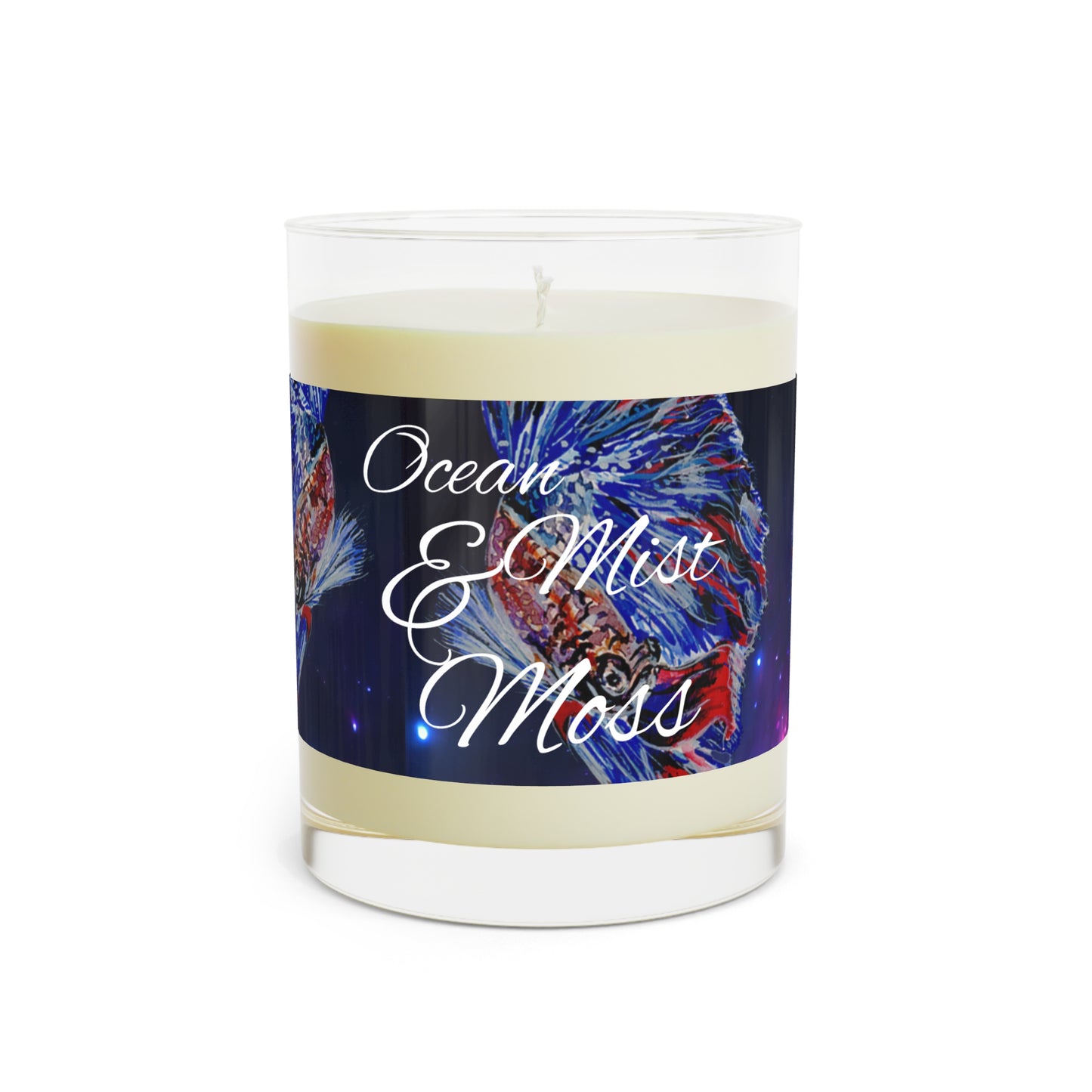 Lotus Mahal Art Soy Wax Glass Candle, 11oz