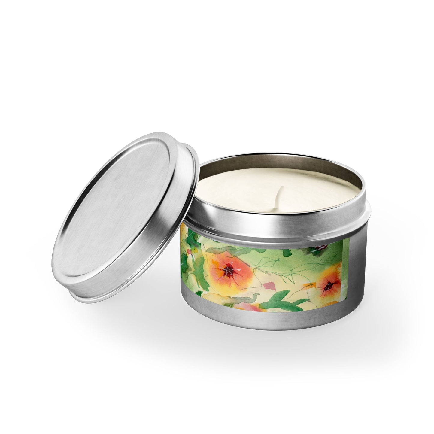 Sunset Flowers Watercolor Art Candles