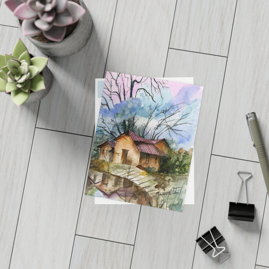 Cottage Reflections Watercolor Postcard