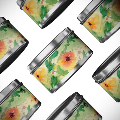 Sunset Flowers Watercolor Art Candles