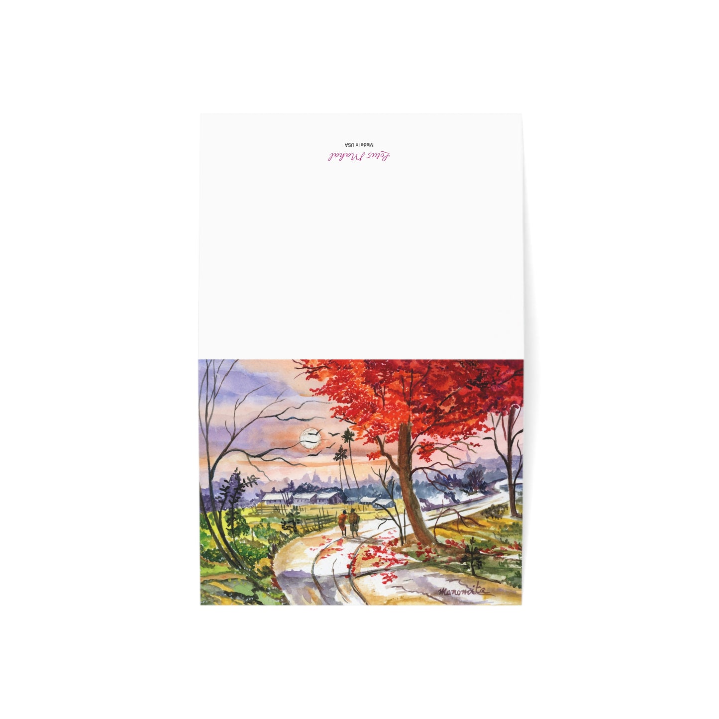 Watercolor Fall Stroll All Occasion Greeting Cards