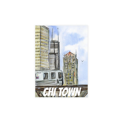 Chi Town Charm Watercolor Print Postcard