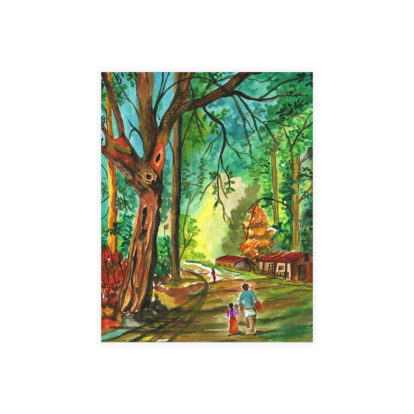 Memories of Malgudi Watercolor Print Postcard