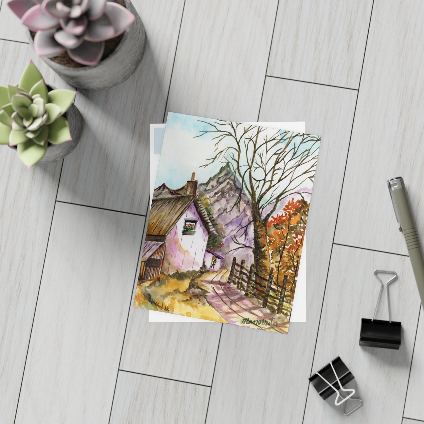 Leaf Peepin' Watercolor Print Postcard